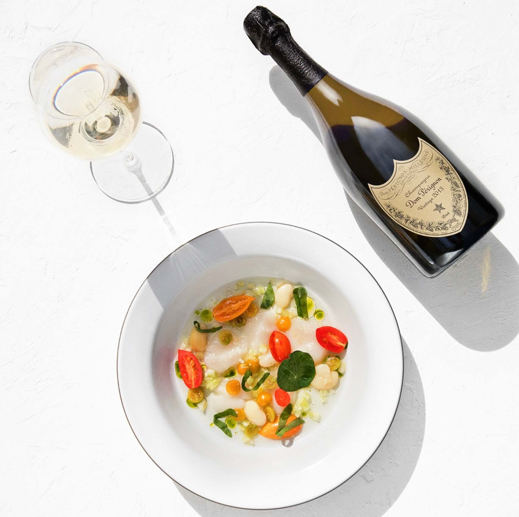 Dom Pérignon Brut Champagne & Oyster Champagne Sabayon with Gold Leaf Pearls